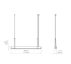 Kluś Lampa wisząca LED Tulip TU BEAM ZW L=1131mm, DOT/Blenda, 17W, 3000K, DALI, COASTAL