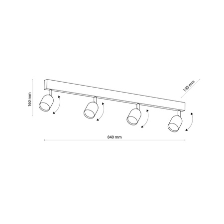 Lampa sufitowa TOP Gold 4xGU10