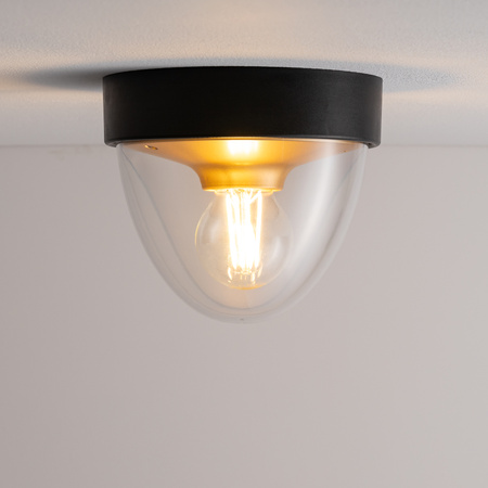 Nowodvorski Lampa sufitowa zewnętrzna czarno złota NOOK