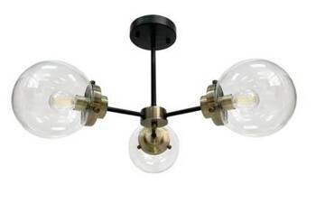 Lampa sufitowa czarna/patynowa 3xE14 Lens 33-01290
