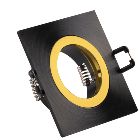 Oprawa podtynkowa FEBE kwadratowa czarno-złota z oprawką GU10