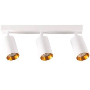 Lampa ścienno-sufitowa MARIBEL 3 GU10 biała + złote pierścienie