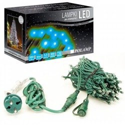 Lampki choinkowe LED Niebieskie 10m Flash zielony przewód