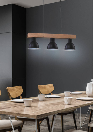 Lampa wisząca Candellux Vario 33-73471 3xE27 czarna drewniana