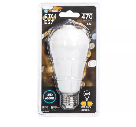 Żarówka Filamentowa mleczna LED ST64 E27 4W zimna