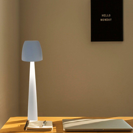Lampka Biurkowa Nocna V-TAC 3W LED 37cm Ładowanie USB Ściemnianie Biała 