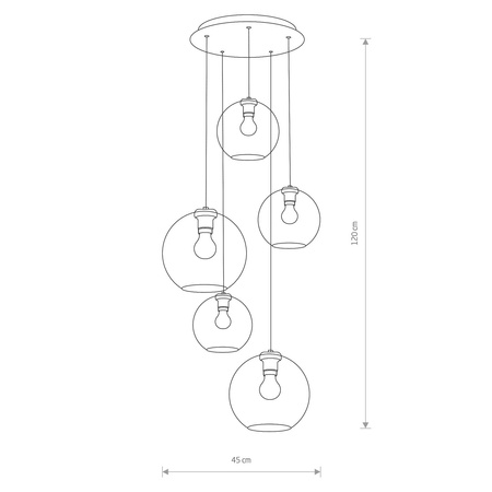 Nowodvorski Lampa wisząca szklane kule dymione VETRO 
