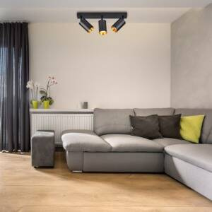 Lampa ścienno-sufitowa MARIBEL 3 GU10 czarno-złota + czarne pierścienie