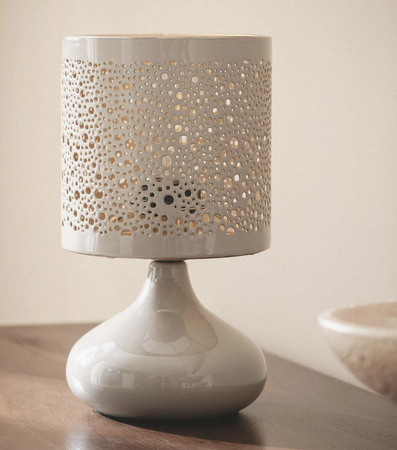 Metalowa lampka stołowa nocna 1xE27 HARISH kaszmir
