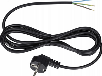 Przewód przyłączeniowy kabel 3x1 z wtyczką kątową Uni-Schuko czarny 1,5m