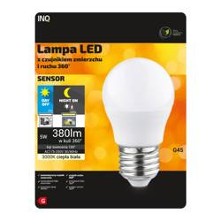 Żarówka LED E27 G45 5W ciepła 3000K z czujnikiem zmierzchu i ruchu