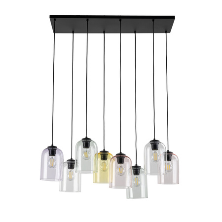 Szklana lampa wisząca MOLLY 8xE27 multikolor