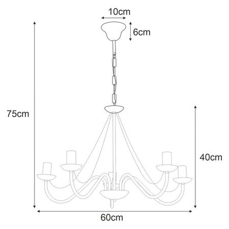 Biała lampa wisząca imitująca świecznik K-3996 z serii BARTEZ II