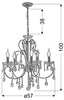 Lampa wisząca chromowa z kryształami żyrandol 5x40W Aurora Candellux 35-96152