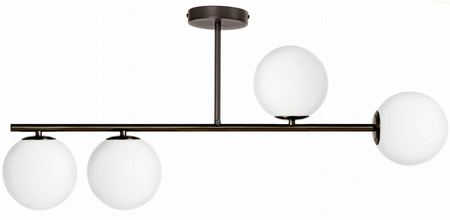 Lampa sufitowa Milano czarna 4xE14 mleczne kule