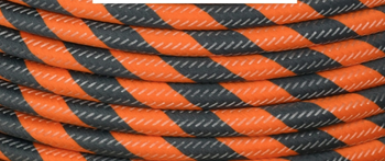 Dekoracyjny Przewód w oplocie SERPENTYNA  szaro - pomarańczowy kabel 2x0,75