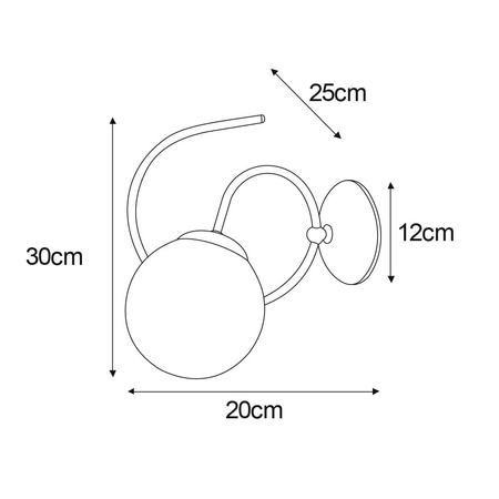 Kinkiet ścienny z bursztynowym kloszem K-5128 z serii FLORO