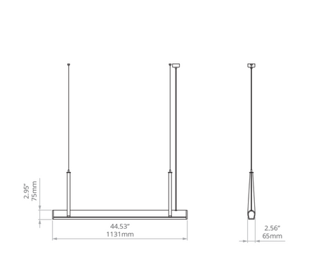 Kluś Lampa wisząca LED Tulip TU BEAM ZW L=1131mm, mikropryzma liniowa, 28W, 4000K, DALI, INDUSTRIAL