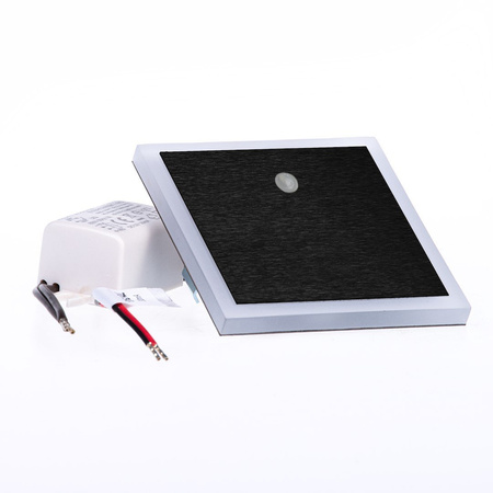 Oprawa schodowa czarna LED EVO BLACK Barwa Neutralna 4000K z czujnikiem ruchu PIR 12V
