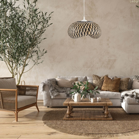 Lampa wisząca dwukolorowa BOHO bambusowa plecionka NUSA 50cm