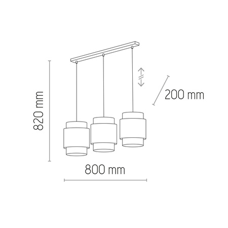 Lampa wisząca BOHO Nature 3xE27 listwa