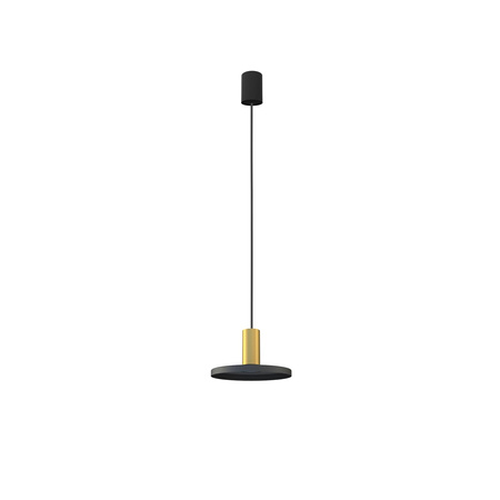 Nowodvorski Lampa wisząca metalowa czarna mosiądz HERMANOS 