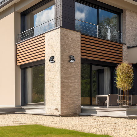 Lampka Solarna elewacyjna Kinkiet z czujnikiem ruchu Butterfly Czarna 3,2W