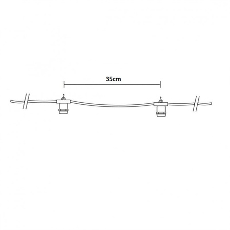 Girlanda świetlna ogrodowa 5m 10 opraw biała