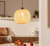 Bambusowa Lampa wisząca pleciona E27 naturalna Boho
