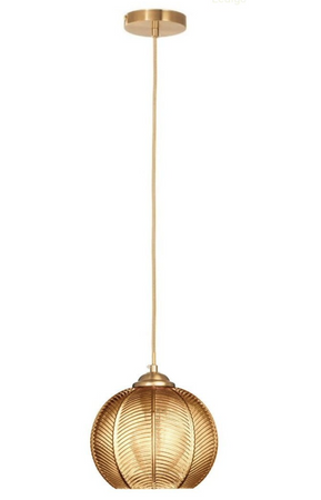 Lampa wisząca szklana kula JOY klosz bursztynowy