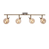 Lentini Lampa sufitowa listwa patynowy 4x40w g9 klosz bursztynowy