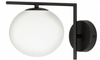 Kinkiet black Milano Sun mleczna kula E14
