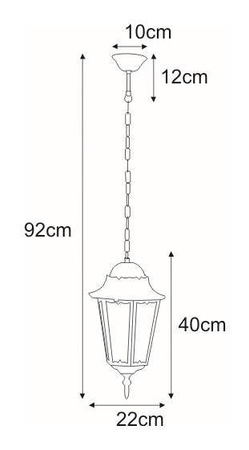 Lampa ogrodowa wisząca K-5006H CZARNY z serii LOZANA