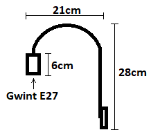 Kinkiet retro łuk E27 LOFT czarno złoty