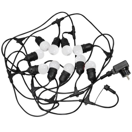 Girlanda zewnętrzna PARTY M 5,6 m E27 10 x G45 mleczny 36V 6W