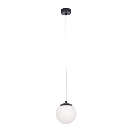 Pojedyncza lampa czarna wisząca z kloszem 14 cm K-4920 z serii SAVOY