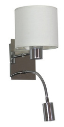 Kinkiet biały / chrom z wyłącznikiem E14 + LED Sylwana Candellux 21-28648