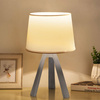 Lampa nocna stołowa E14 trójnóg biało szara
