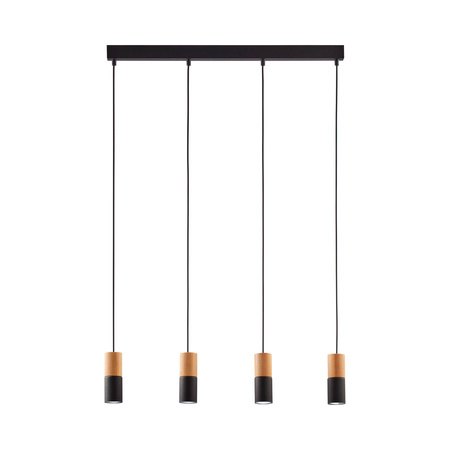 Lampa wisząca ELIT BLACK/WOOD 4xGU10