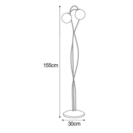 Fantazyjna lampa podłogowa z kloszami K-5129 z serii FLORO