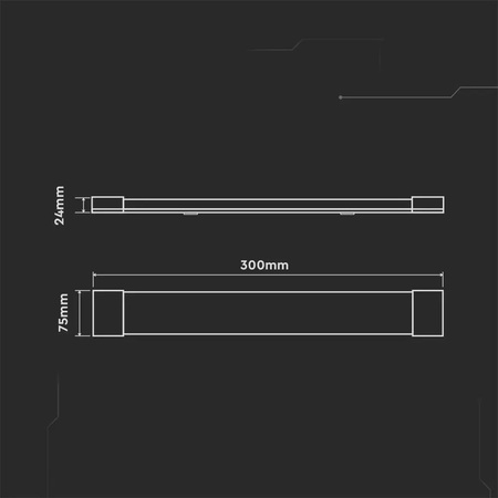 Oprawa V-TAC 10W LED Liniowa Natynkowa SAMSUNG CHIP 30cm VT-8-10 6500K 1000lm 5 Lat Gwarancji