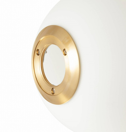Lampa sufitowa plafon Milano gold podwójna mleczne kule 2xE14