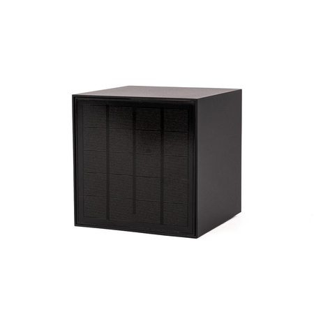 Oprawa Ścienna Solarna V-TAC 9W LED COB Czarna Kostka 15x15cm IP65 Czujnik Ruchu VT-409CCT 3000K-4000K-5000K 800lm