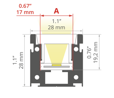 Profil HR-OPTI, anodowany, srebrny, 1000 mm
