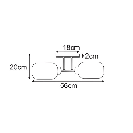 Dwukierunkowa lampa sufitowa z kloszami K-5753 z serii SILVA