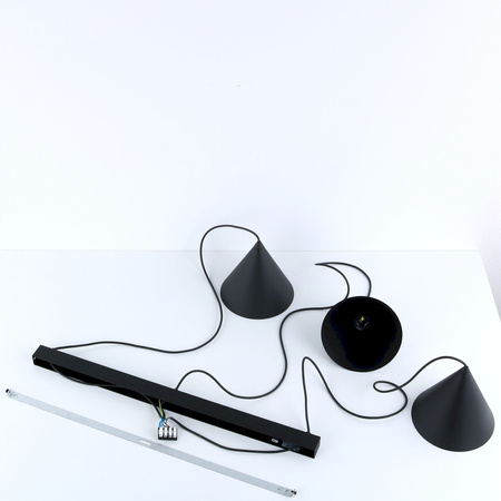 Lampa wisząca CONO Black 3xE27 S listwa