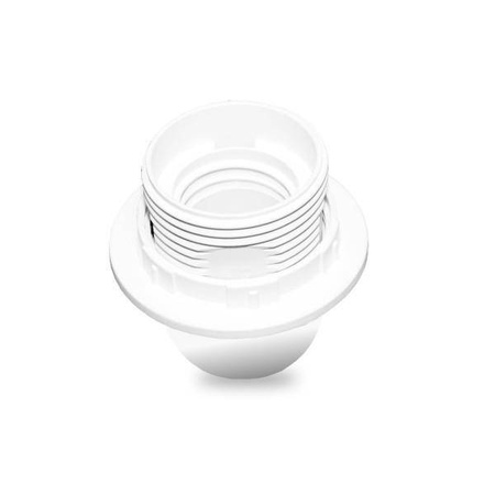 Oprawka E27 Biała z kołnierzem tworzywo ELEKTRO