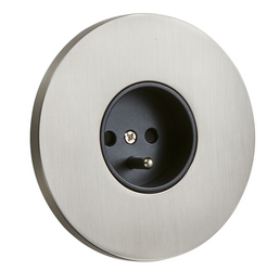 Gniazdo z bolcem podtynkowe okrągłe metalowe TOGGLICA ROUND nikiel szczotkowany