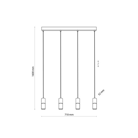 Lampa wisząca ELIT BLACK/WOOD 4xGU10