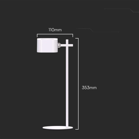 Lampka Biurkowa V-TAC 4w1 35cm Kinkiet Klips Latarka 3W LED CCT Biała 